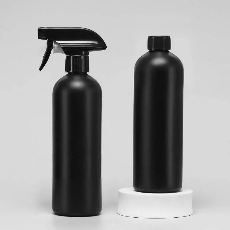 Custom HDPE Cosmetic Mist Hair Spray Bottle 250ml 500ml Round Blue Green Liquid Plastic Spray Bottle