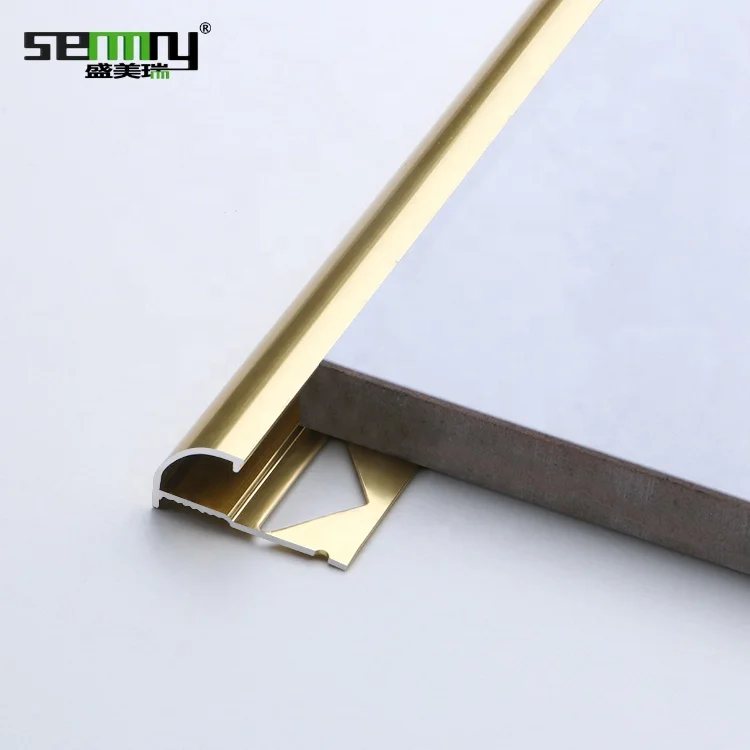 Drop shipping Aluminum Gold Tile Trim factory whosale price aluminium decorative strips corner ceramic tile trim