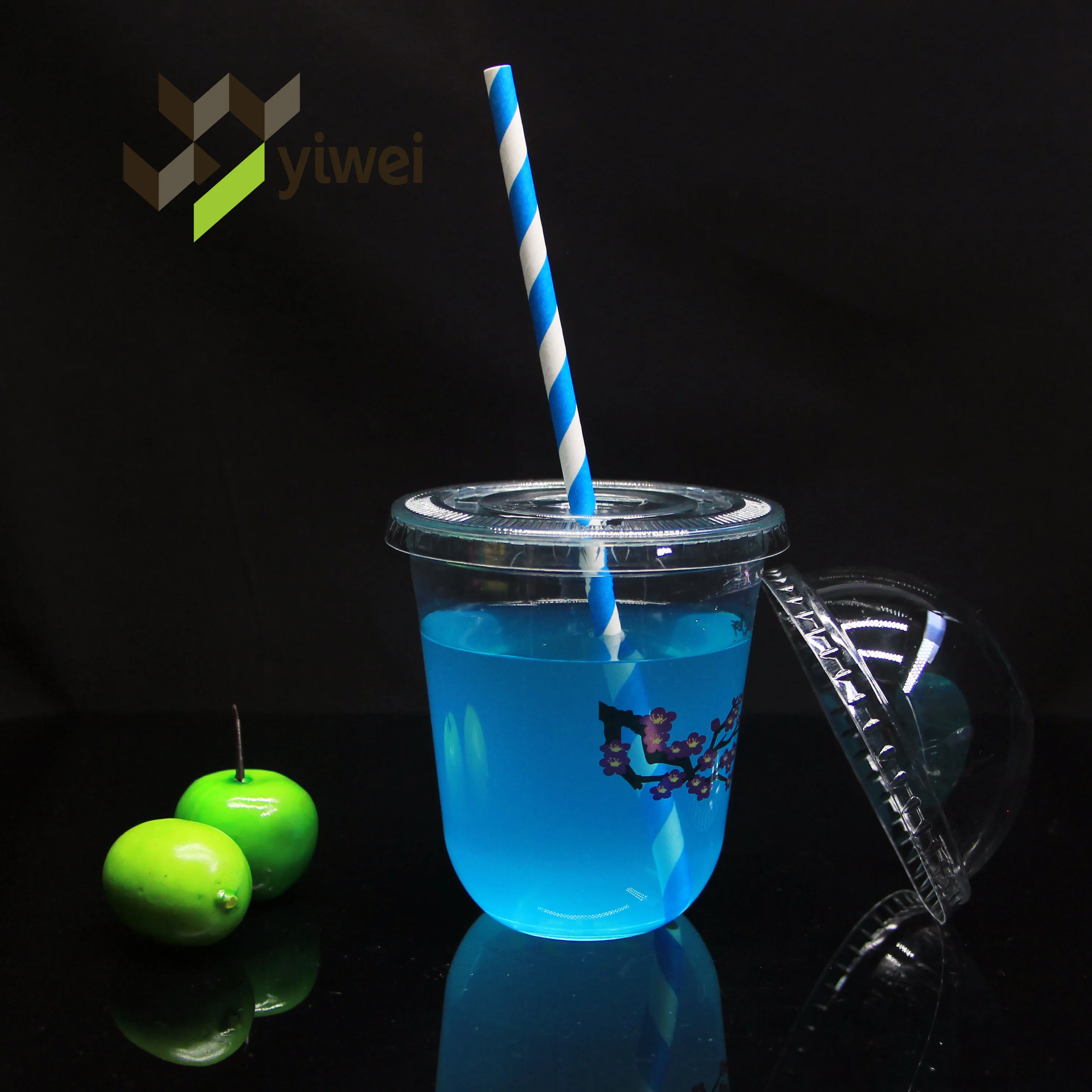 Food Grade Transparent Disposable Coco U Shape Plastic PP Boba Tea Cup for Sundae Ice Cream and Milk Shake