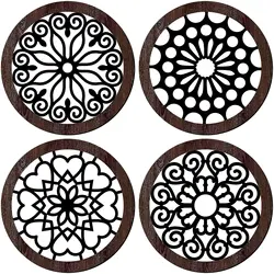 Rustic Wood Wall Decor Round Wooden Frame Wall Art Geometric Wall Pediments Modern Wooden Frame Farmhouse Hanging Decoration