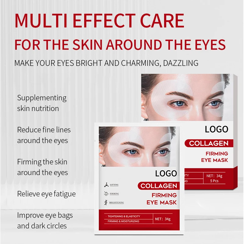 Wholesale OEM Anti Wrinkle Invisible Face Mask Real Deep Under Eye Collagen Patches Hydrogel