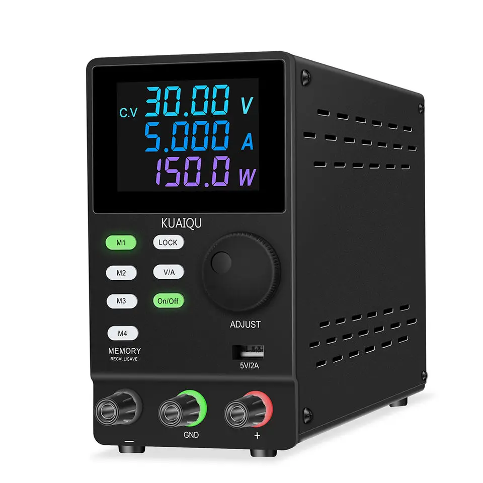 KUAIQU SPPS305D 30V 5A Black LCD Display Programmable DC Power Supply USB Port Switching Stabilized Regulator RS232/RS485