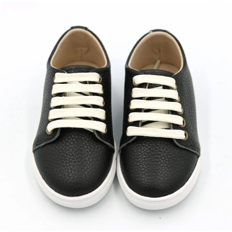 
Classical style Black And White Color Real Leather boys casual shoes children school shoes black 