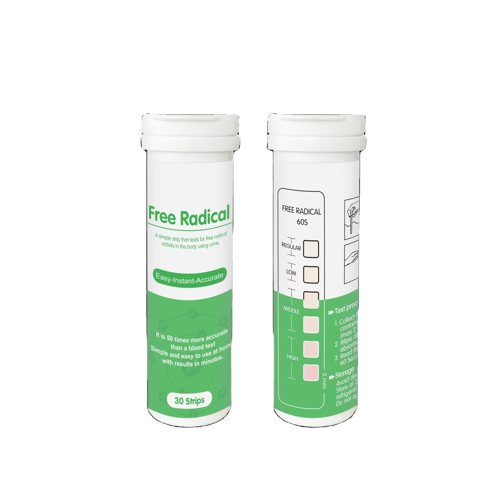 CE Certificated Factory Wholesale 30 Counts free radical test strips for urine test