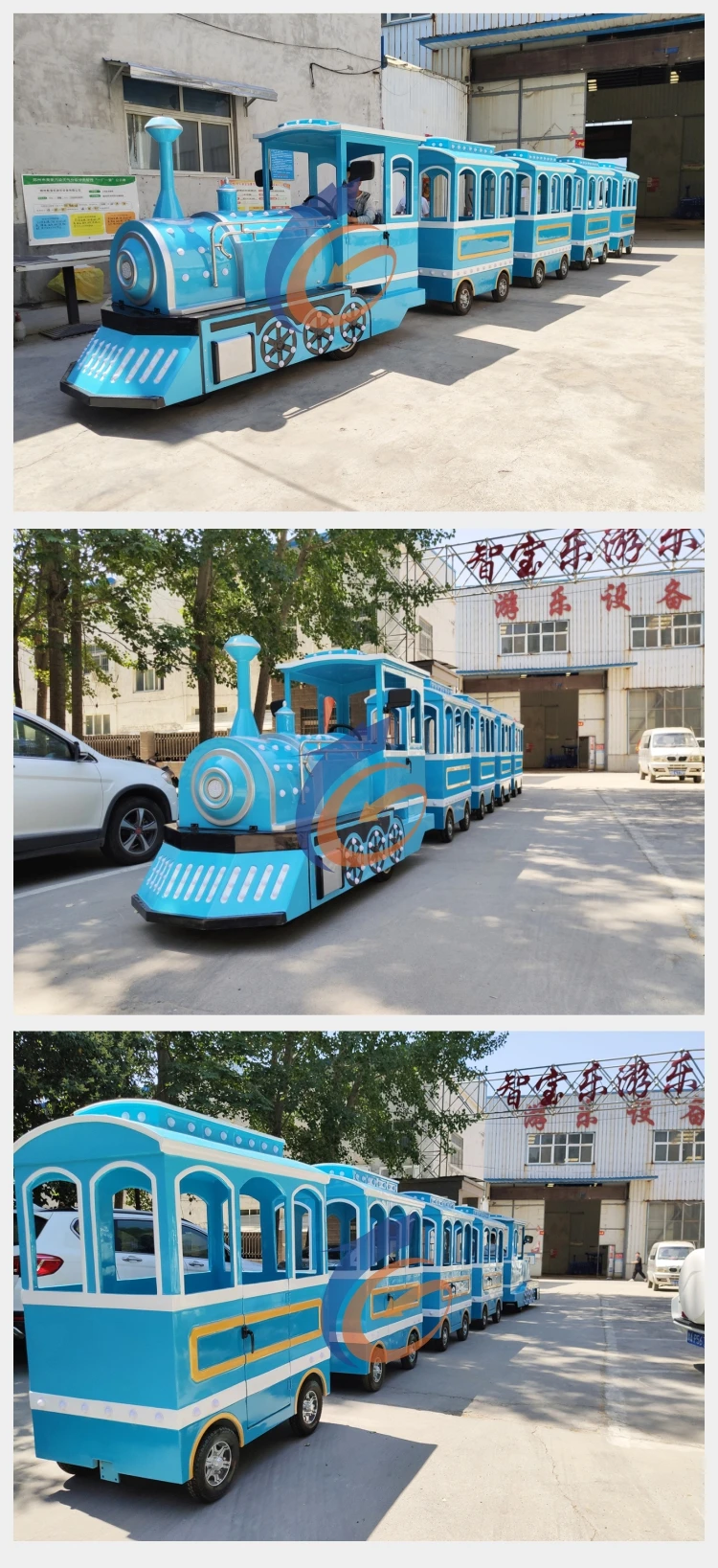 Amusement park attraction tourist tren trackless attraction train sets electric train for sale
