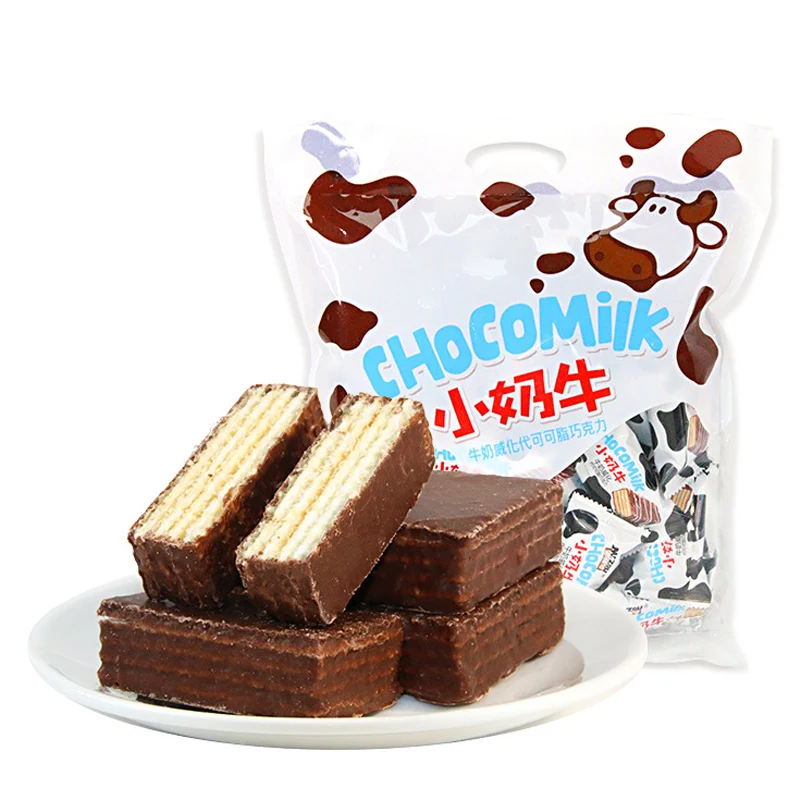 Wholesale snacks Milk chocolate cookies sandwich biscuits chocolate biscuits chocolate wafer biscuit