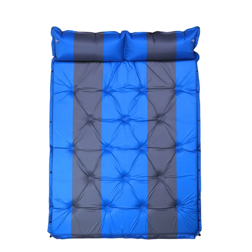 Outdoor camping High quality portable waterproof  Camping bed Foam Self Inflatable Double People Air Mattresses With Pillows
