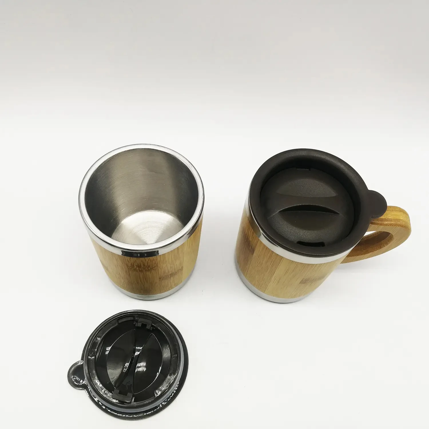 Wholesale hot sale 450ML high quality bamboo wood stainless steel coffee cup portable vacuum insulation car mug