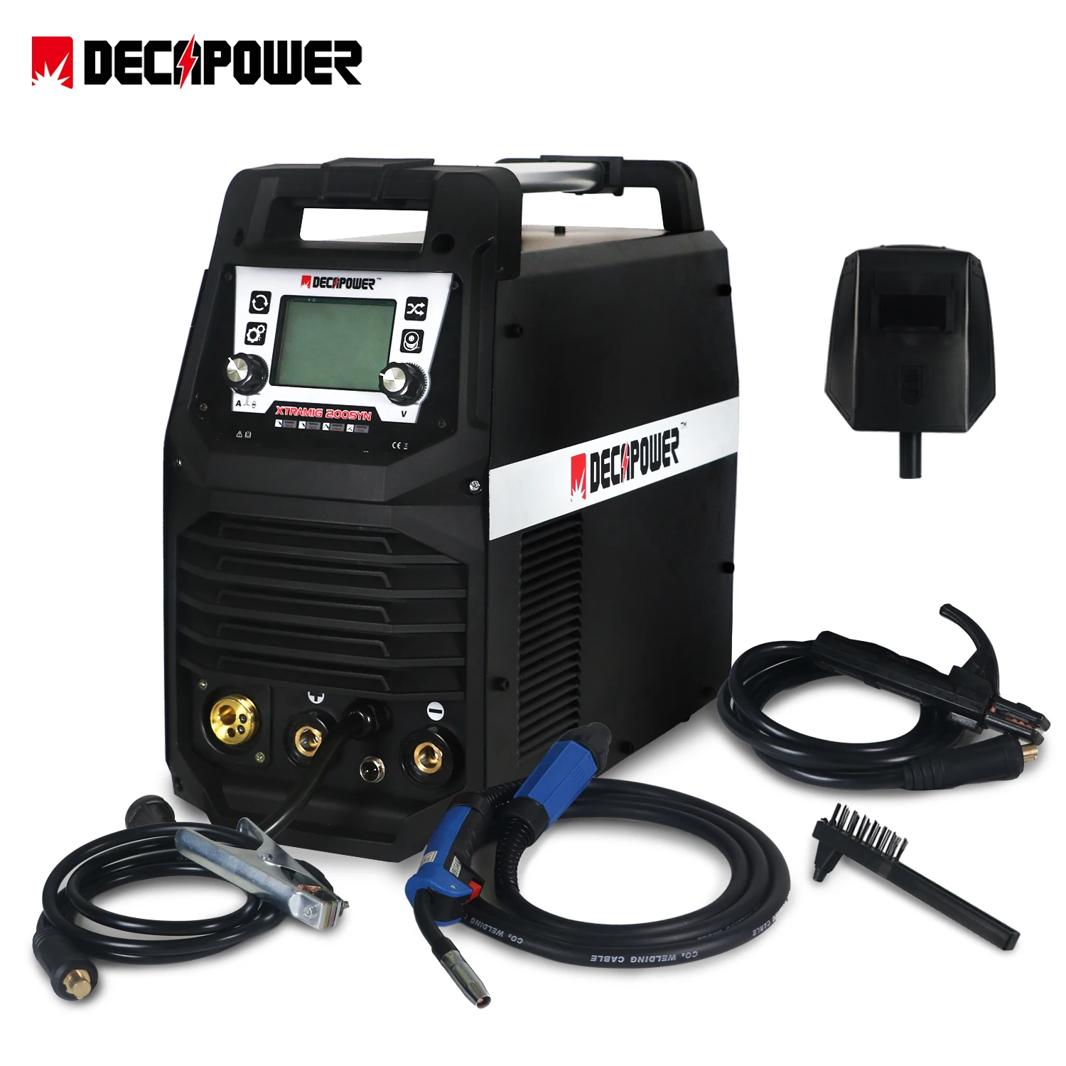 Decapower «Все-в-одном» 200A CO2 GASLESS поток алюминиевый MMA TIG MAG Сварочные аппараты с ЖК-дисплеем