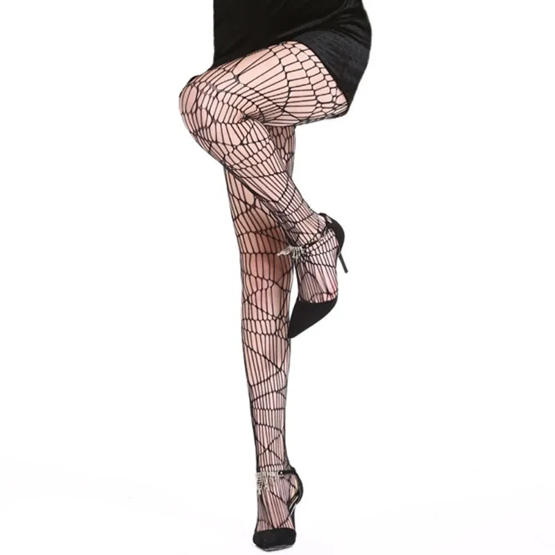 Halloween Women Tights Stockings Spider Web Black Sexy Fancy Dress Hold Ups Hot