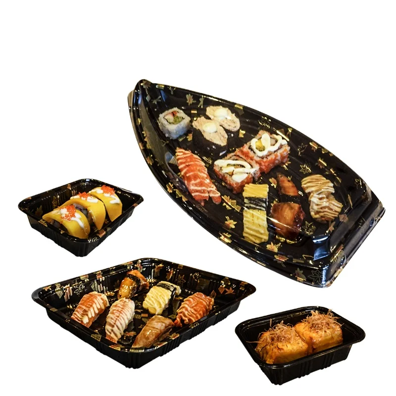 Disposable Japanese Boat PS Sushi Tray Food Grade Plastic Food Sushi Serving Container