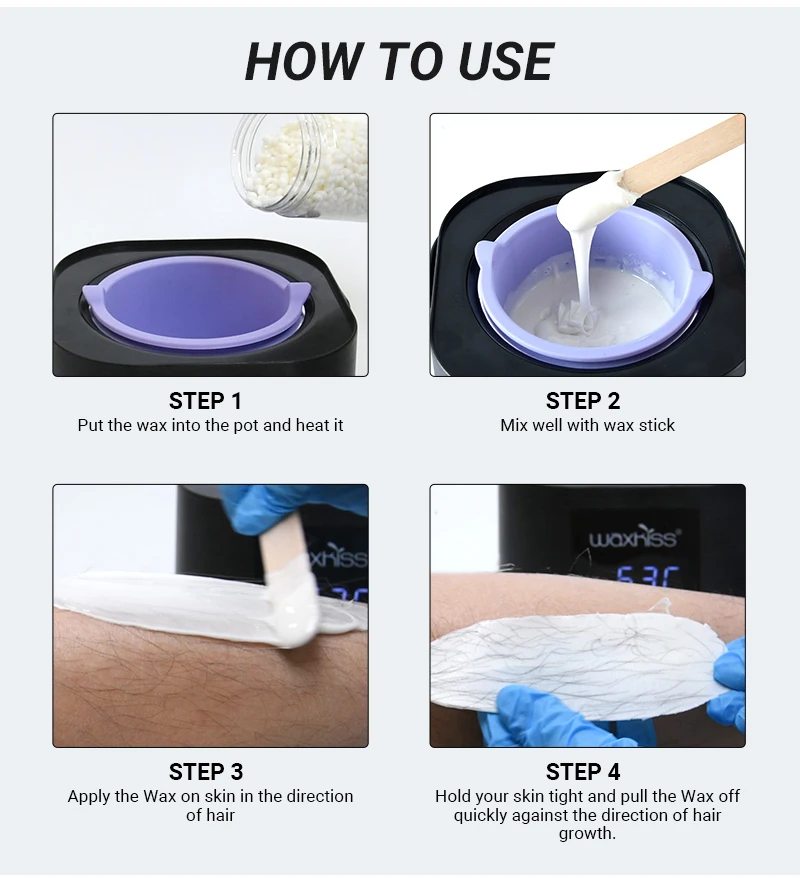Waxkiss Wholesale 500cc Electric Depilatory Wax Pot Heater Professional Hair Removal Wax Bean Melting Machine