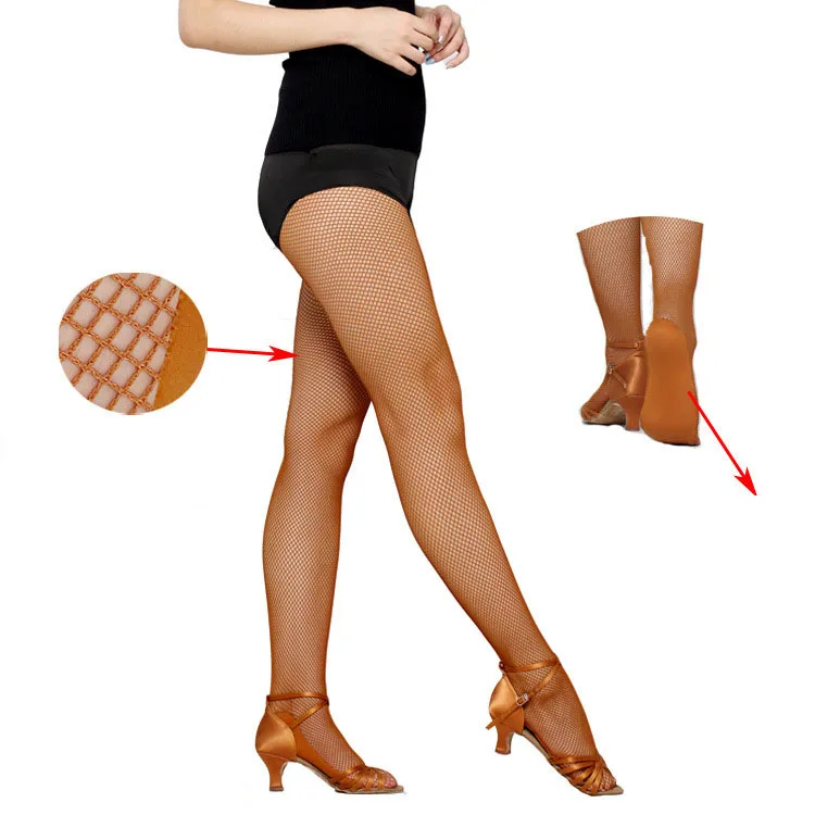 Latin Ballroom Dance Fishnet Tights Stockings for Dancer Seamless Tights Ballet