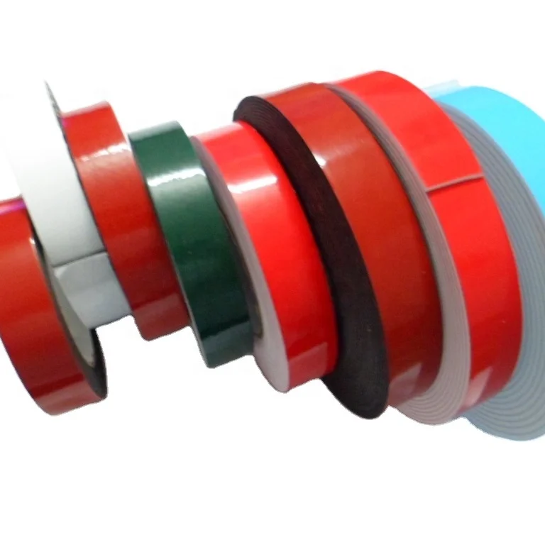 0.5mm 0.8mm 1.0mm 1.5mm 2.0m Black White Gray Double Sided Adhesive PE Foam Tape Roll With Blue Green Red White Paper Liner