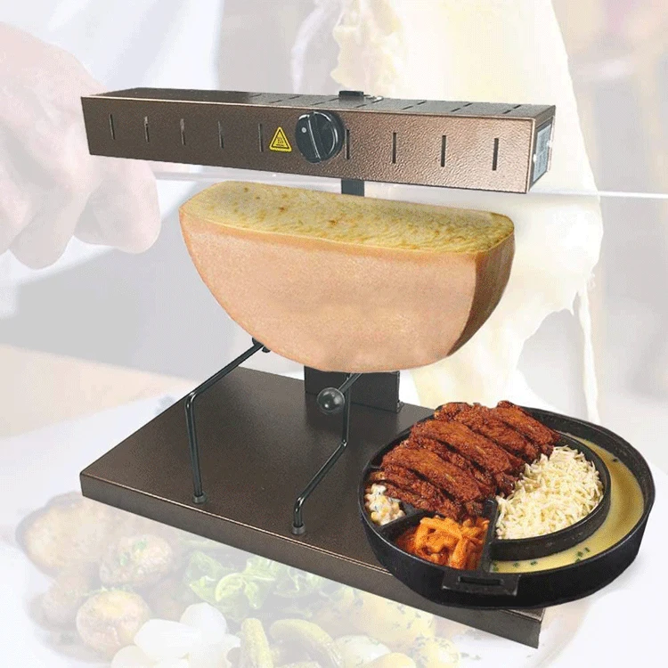 Adjustable Stylish 650W Cheese Melter Cheese Warmer Half Wheel Raclette Cheese Melter Commercial Raclette Heater for Family and