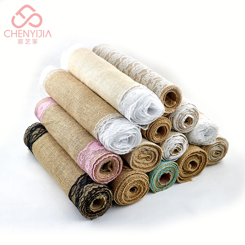 
2021 High Quality Polyester Fabric jute Lace pattern Table Runner For Home Decoration 