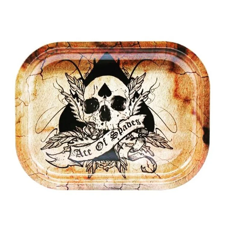 Custom Printed Smoking Tin Trays Wholesale Metal Tobacco Tin Rollers for Accessories