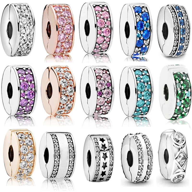 925 Sterling Silver Clip Charms Beads Bracelet Jewelry Making