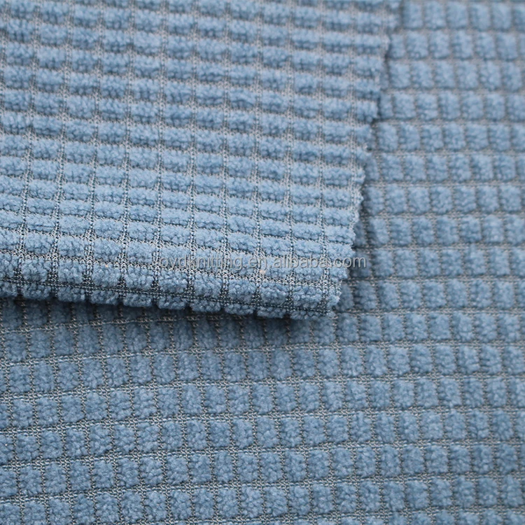 100%Polyester Fabric 200gsm Waffle Knitted Polyester Fabric Dyed Waffle Knit Fabric