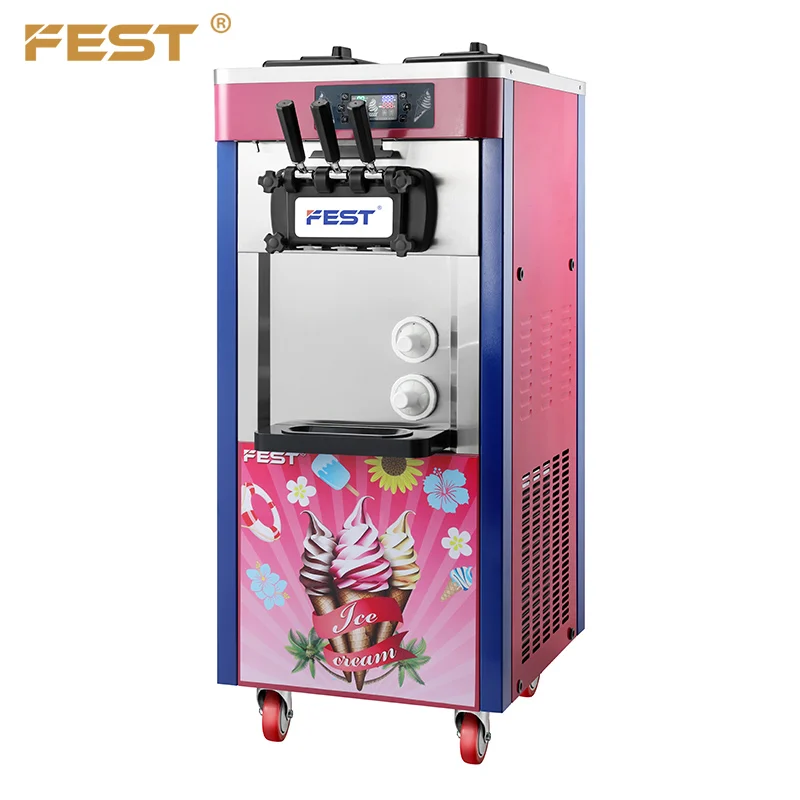 FEST Factory Hot Sell Ice Cream Maker Dual Motor Stainless Steel  Commercial Multifunctional  Ice Cream Machine