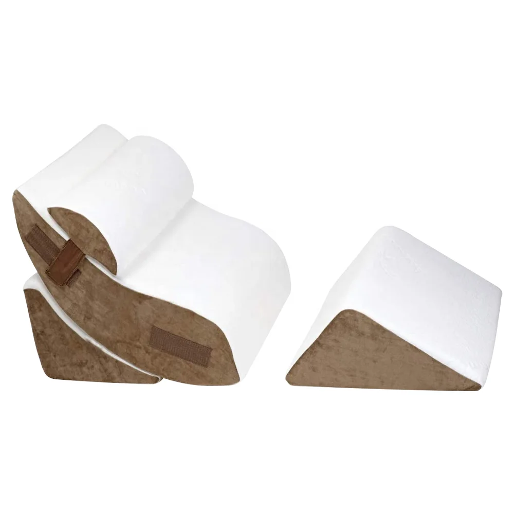 Wedge Pillow for Sleeping Orthopedic Adjustable 4pcs Bed Wedge Foam Pillow Set  for Back & Leg Pain Relief