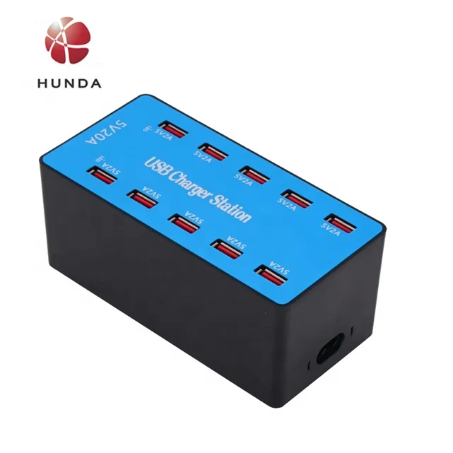  Зарядное устройство USB 10 портов 100 Вт многопортовый зарядный концентратор 20 А Настольная