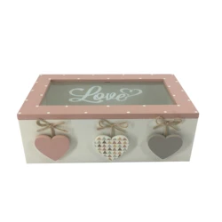 Wholesale Home Decor Cute MDF Pink Fancy Print Memory Handmade Painted Storage Wooden Gift Box