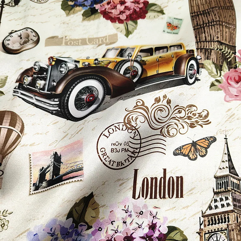 Custom Digital Tropical Printed Sublimate Polyester Silky Satin Floral Fabric For Dress