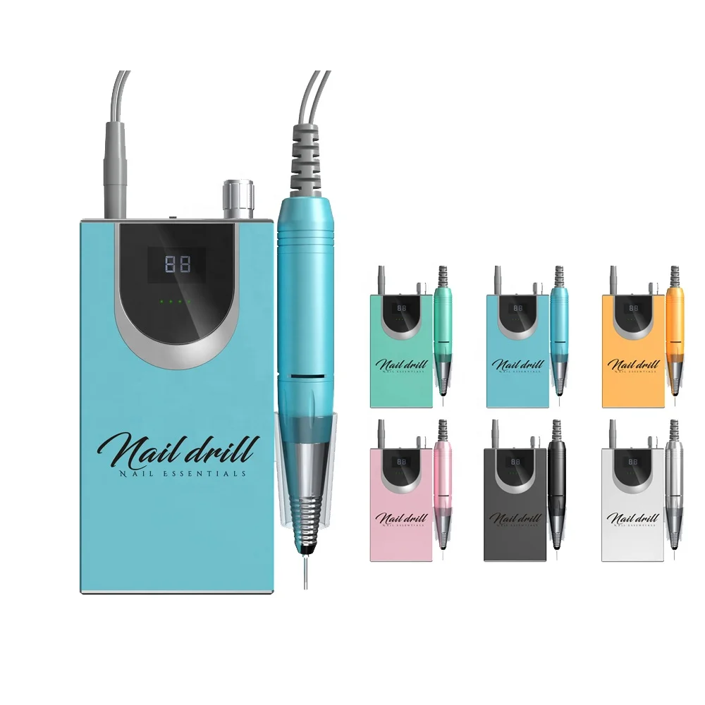 Electric Strong Acrylic Nail File Manicure Pedicure Tool Machine Bit Set Rechargeable Cordless Professional Portable Nail Drill