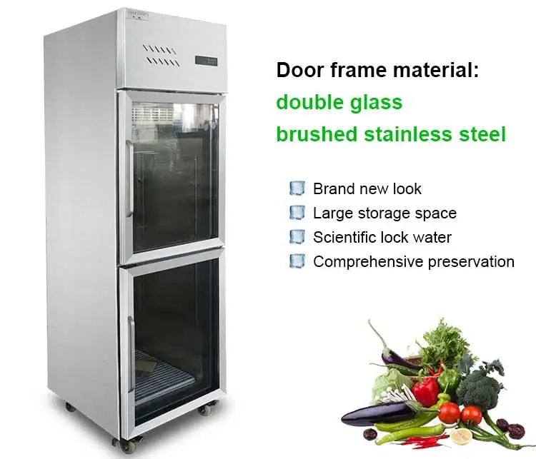 Luxury Hotel Kitchen Vertical 2 Door Commercial Fridge with CE Refrigeration Equipment