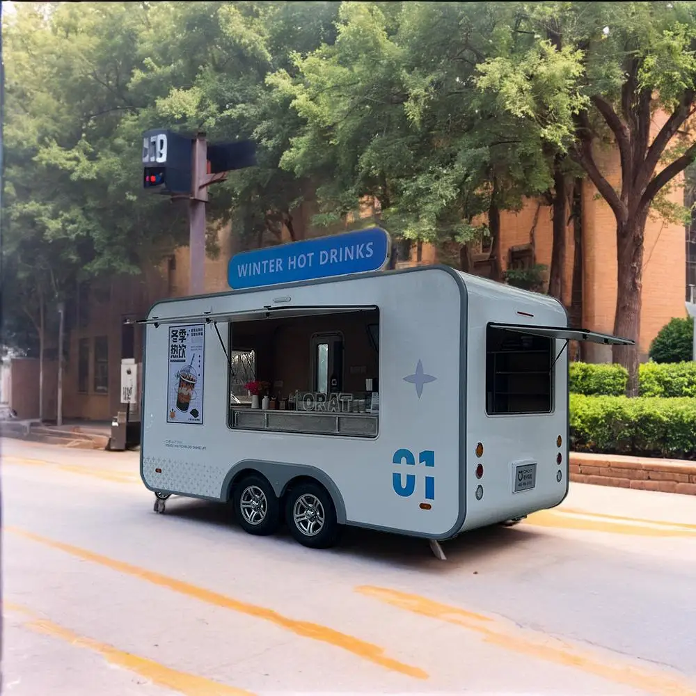 Commercial Street Snack Car Dining Car Multi functional Mobile Restaurant Breakfast Four wheeled Mobile food Cart