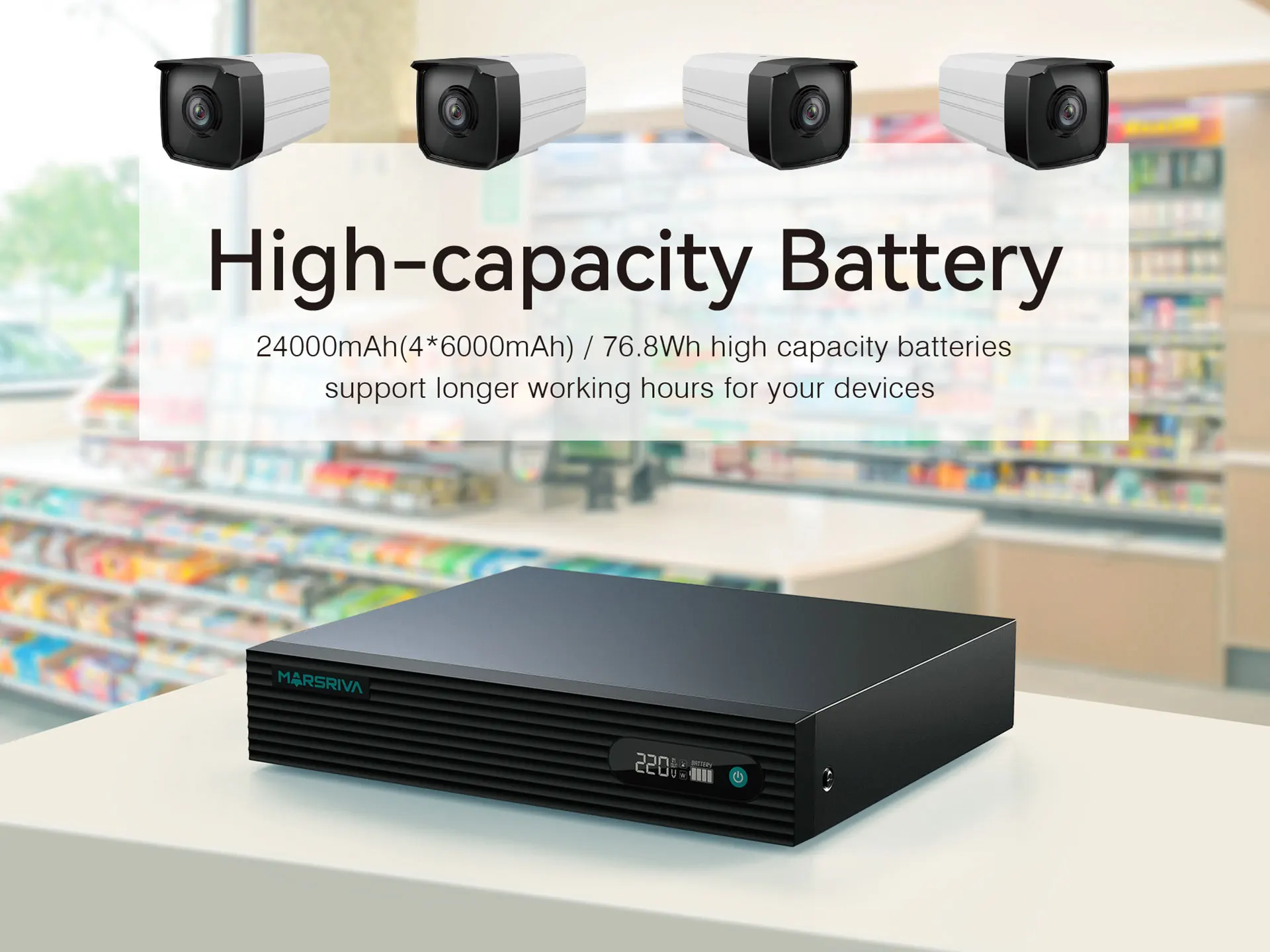 MARSRIVA 24000mAh Lithium Battery online 9V 12V 15v 24v 48V with PoE Mini DC UPS kp7 for wifi router