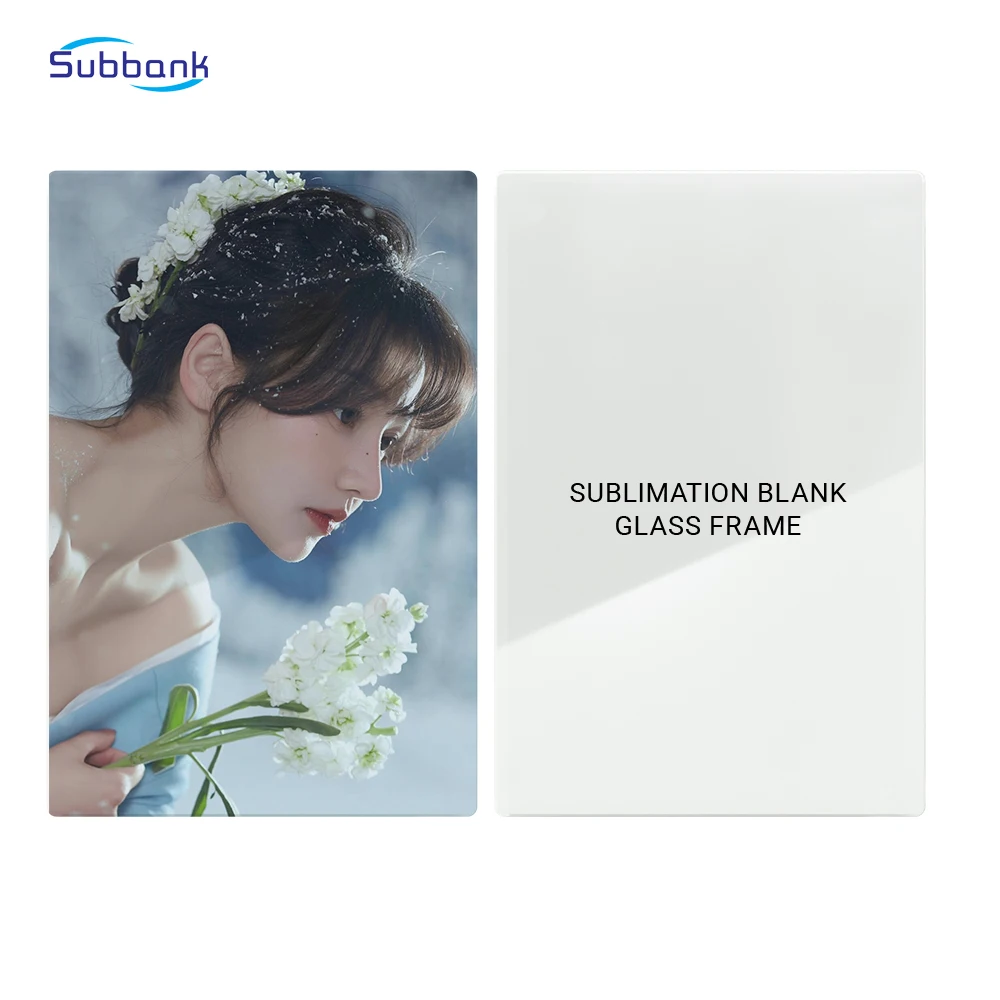 Subbank Custom Sublimation Crystal Glass Frame Blank Anti-explosion Tempered Glass Hanging Photo Frame Sublimation Glass Frames