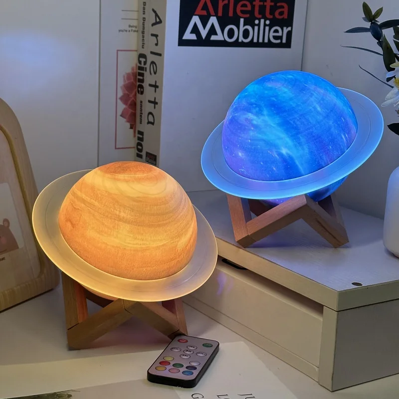 Динамик RGB Saturn с регулируемой яркостью BT светодиодный детский ночник дистанционным управлением Беспроводная настольная лампа в виде лавы подарочная