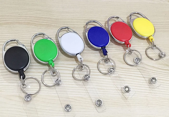 Wholesale Manufacturer Custom Logo Blank Plastic Reusable Black Retractable Badge Reel Clips Id Name Badge Holder