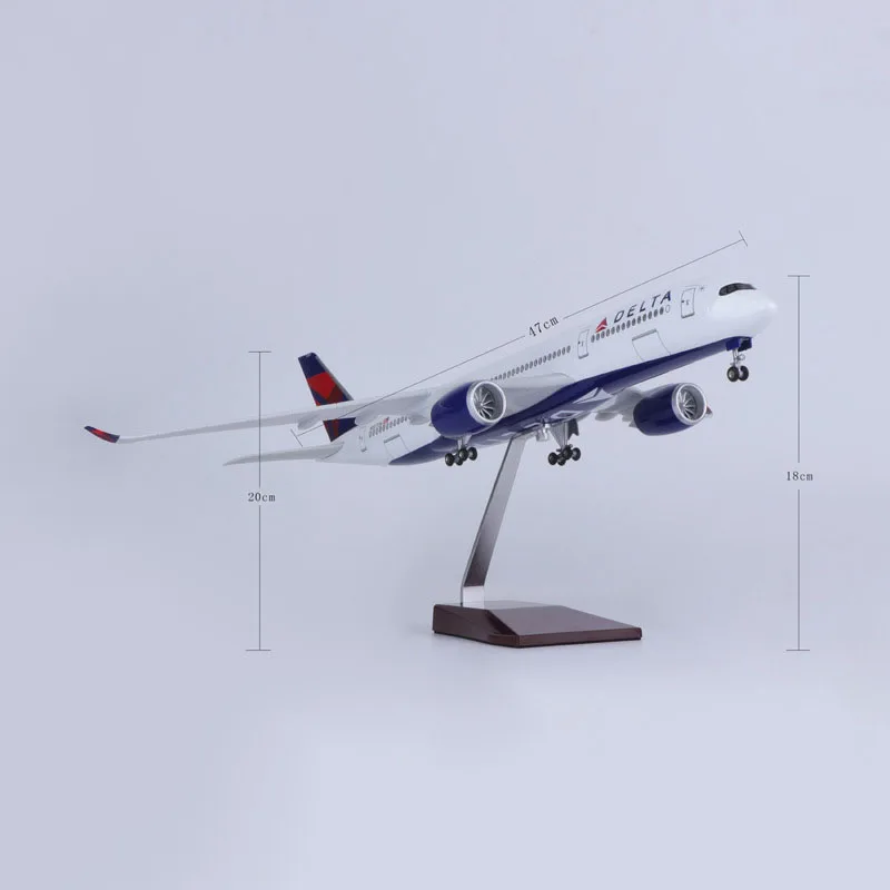 1:142 Scale 47CM Delta Air Lines Airbus A350 Aircraft Model Civil Aviation Passenger Aircraft Simulation Decoration Gift