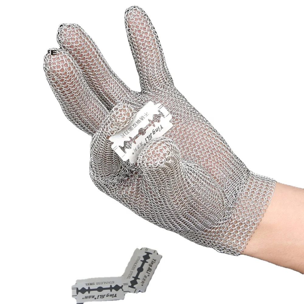 5 fingers stainless steel glove hook strap for personal protective equipment