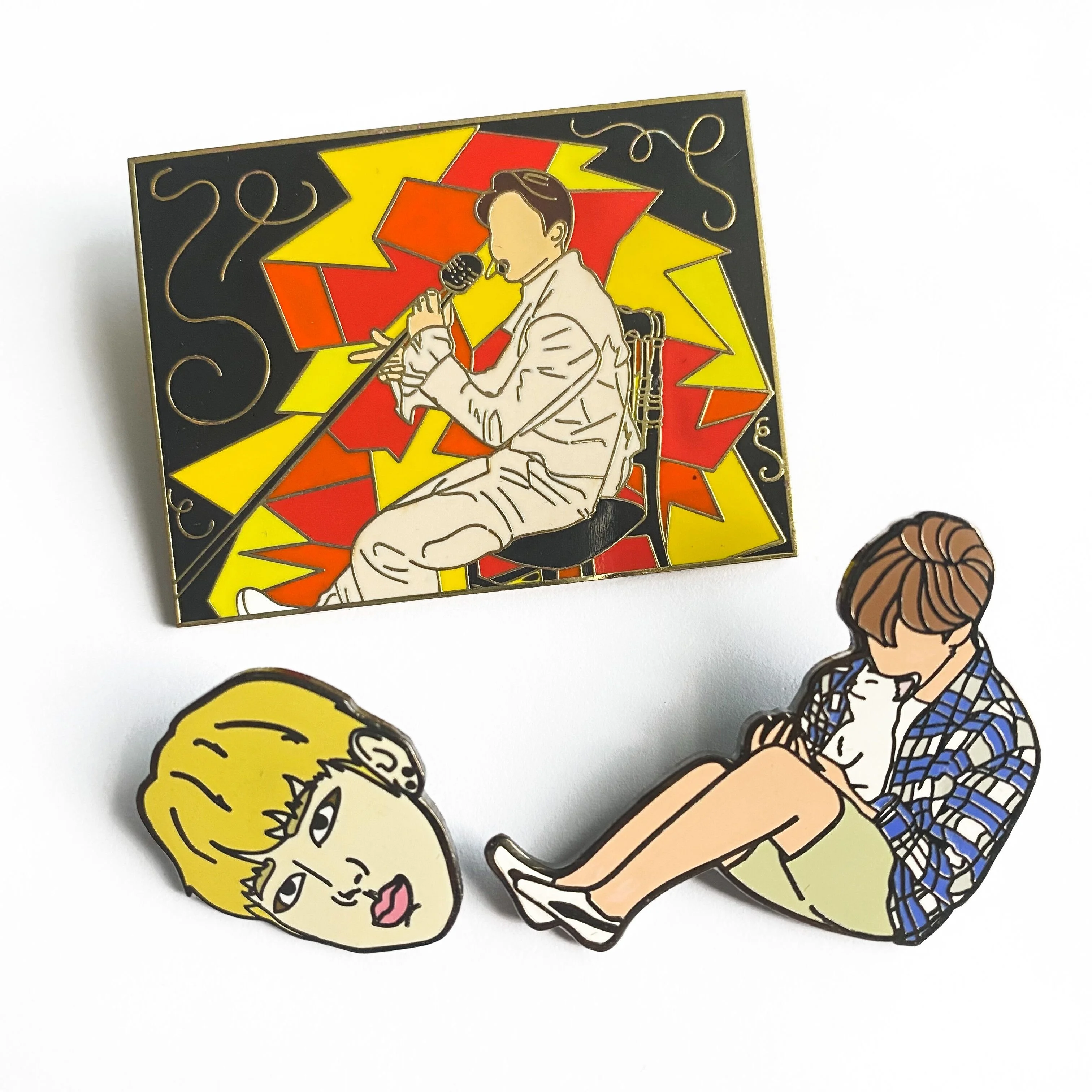 Korean Style Shirt Button Backing Cute Glitter Idol Heart Accessory Safety Pin