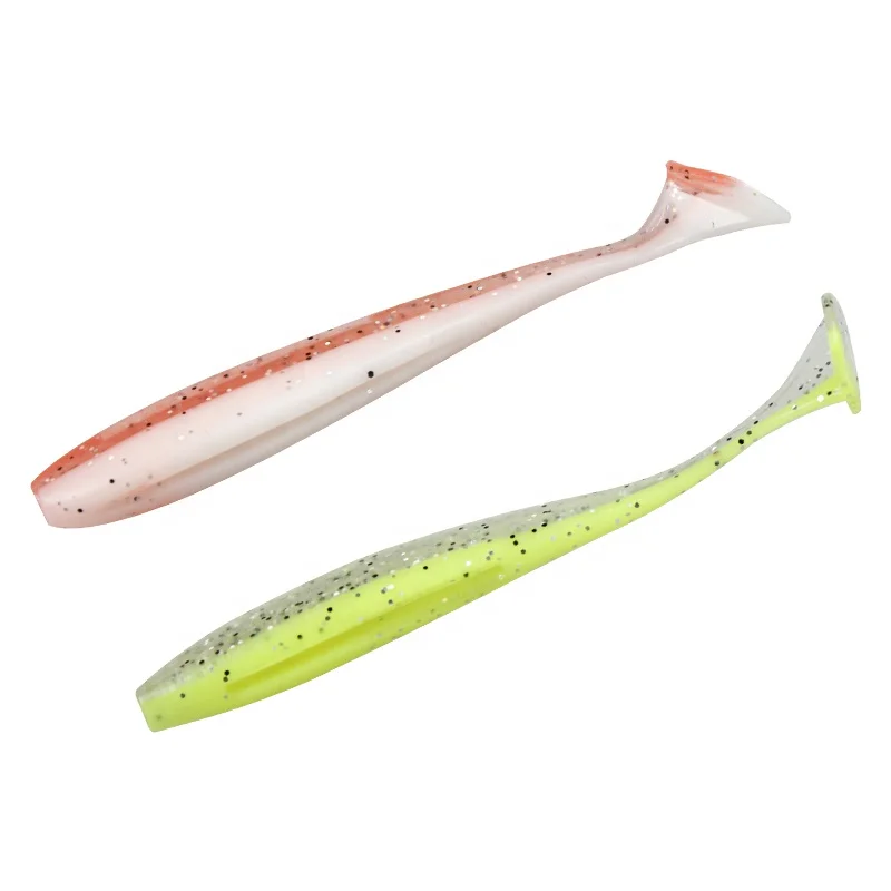 New Double Color Soft Plastic T Tail  1kg 2g 7cm Fishing Lure Worms