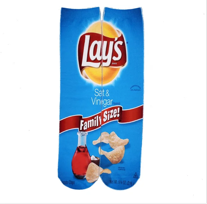 3D printing of potato chips  tube socks fashion heat transfer socks