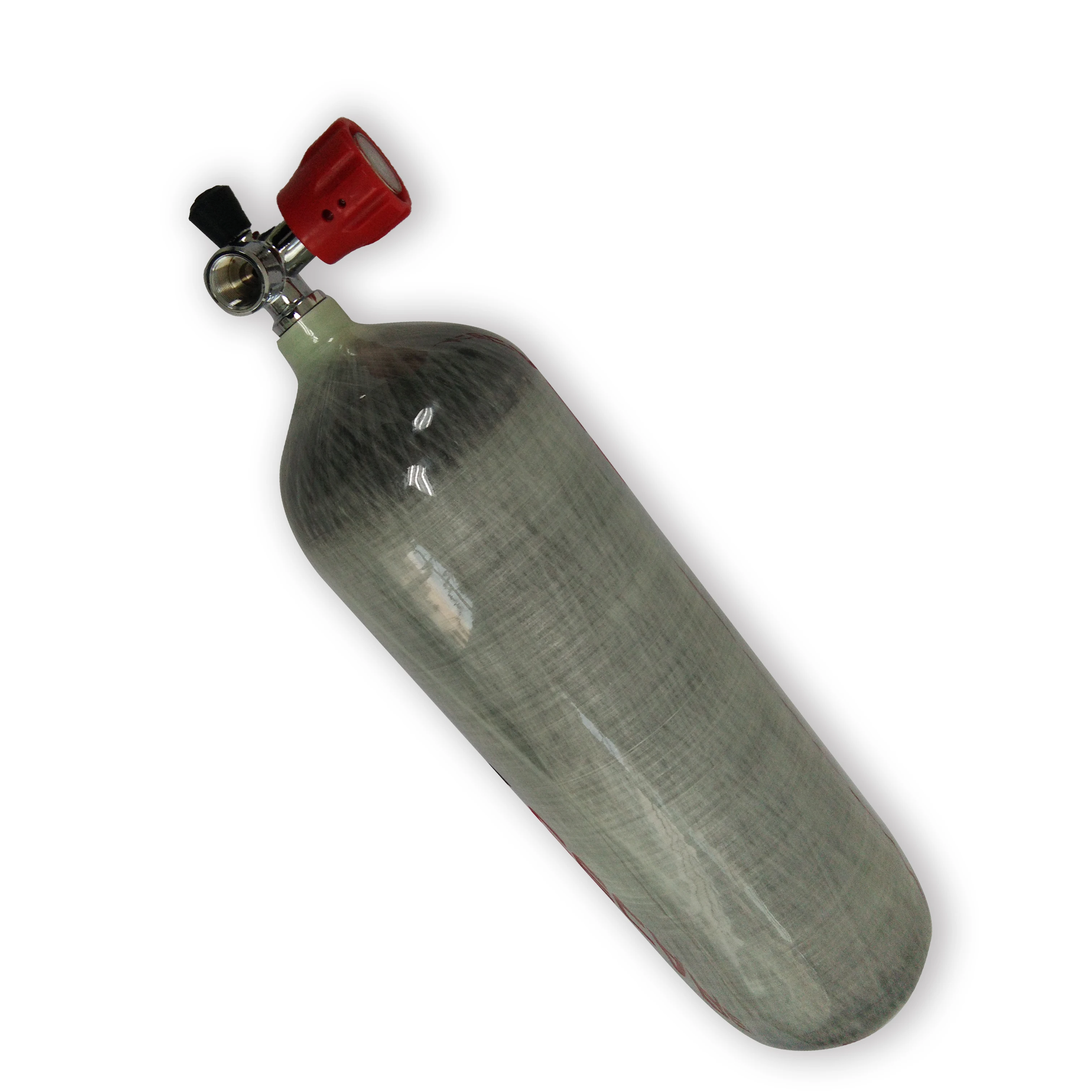 6.8L Carbon Fiber Composite Empty Gas Cylinder with Red Gauge Valve