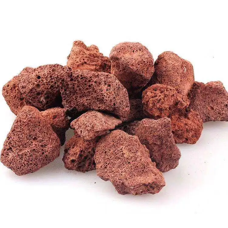Natural Lava Rock Ball Volcanic Rock Stone Basalt Stone Red landscaping Stone For Fire Pit BBQ And Cooking