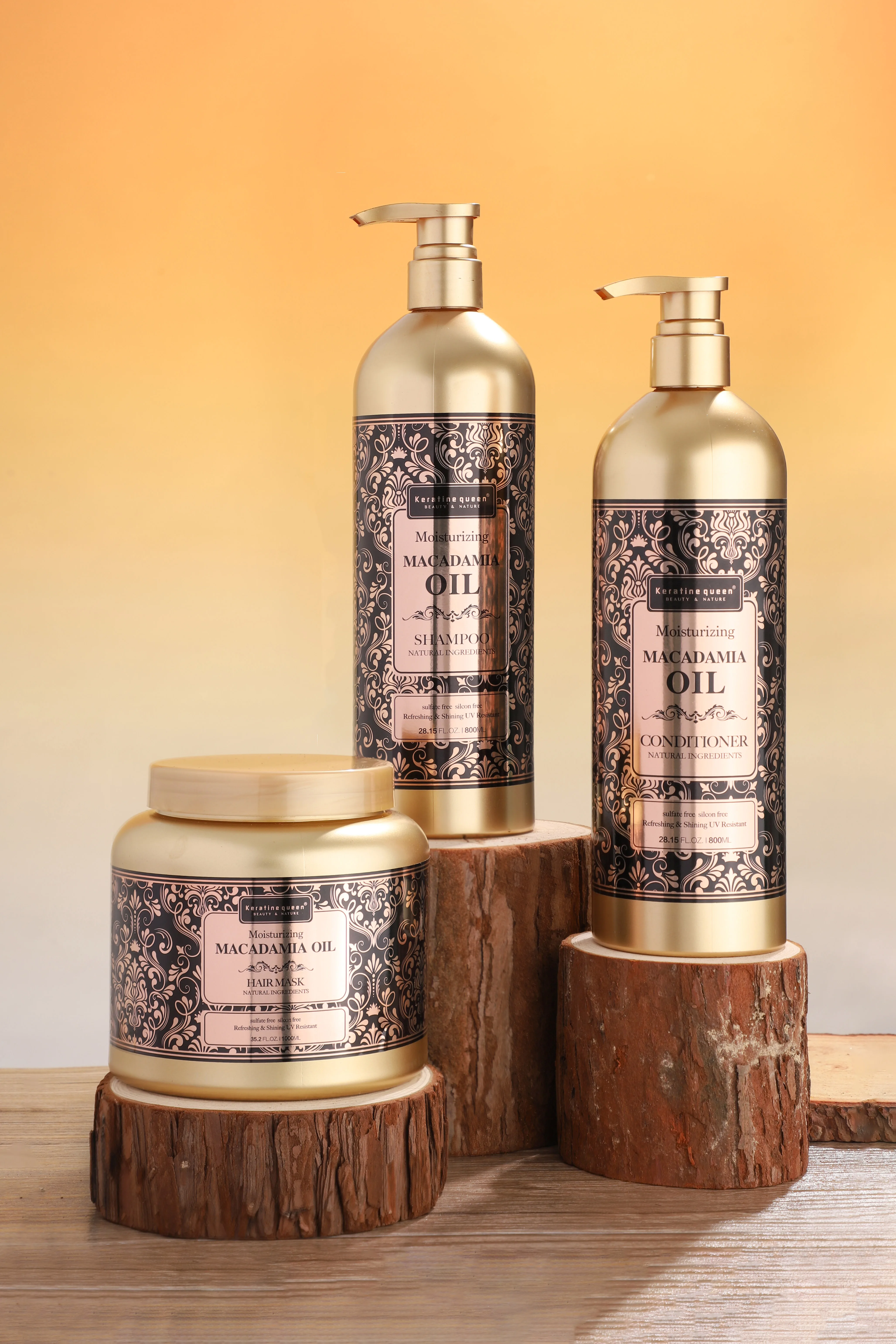 Private Label Organic Refreshing Repairing Damage Hair Shampoo Natural Macadamia Oil Shining Hair Shampoo And Conditioner