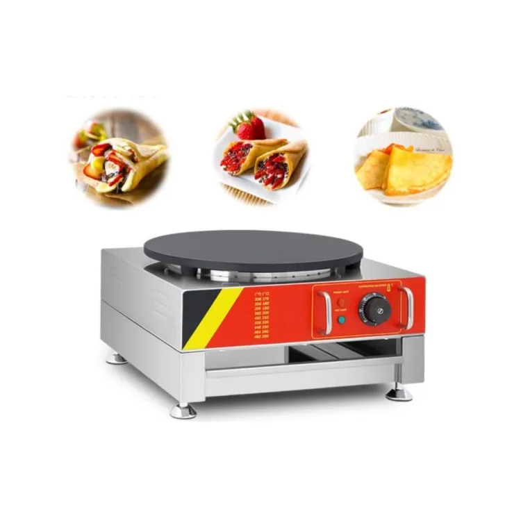 Professional Commercial Automatic Adjustable Temperature crepe rolling machine pancake pan rotating crepe maker