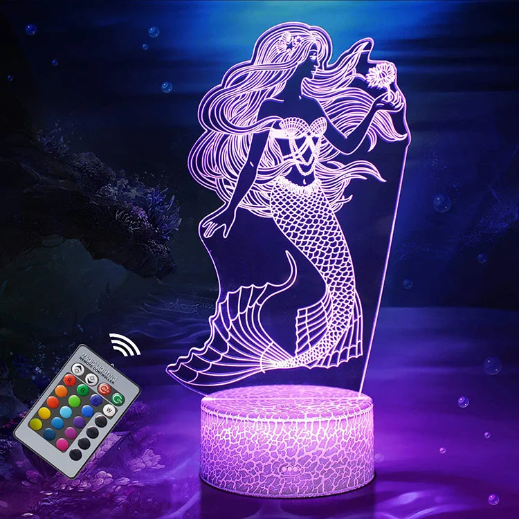 3D Visual Remote Control BTS acrylic anime toy lamp touch dimmable RGB LED night light for kids decor