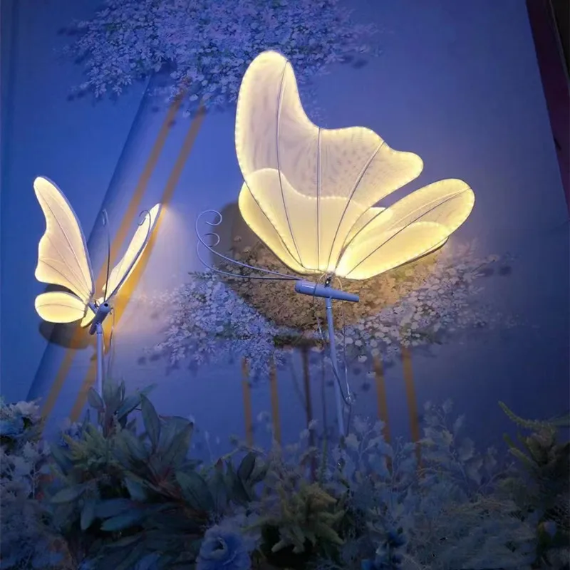 Road lead giant led lighted butterfly floor lamp wedding butterfly decorations butterfly wings decorative lights ceiling pendant