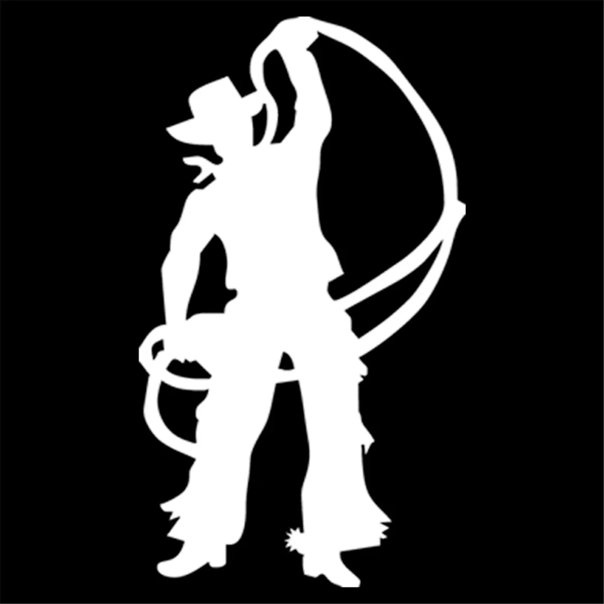 Ковбойский человек с веревкой Автомобиль Окно Дверь ноутбук Авто Грузовик виниловая наклейка подарок высечка наклейки для лэптопа Стекло