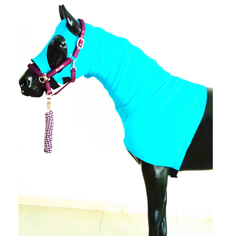 Aqua Stretch Horse Elastic Fabric Hood Horse Hoods with Zip