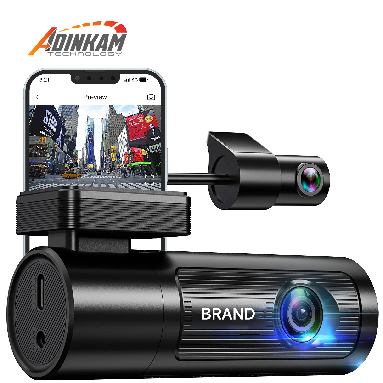 Видеорегистратор ADINKAM K903 передний и задний 4K Starvis IMX с 415 объективом встроенный Wi-Fi GPS превосходный видеорегистратор функцией ночного видения