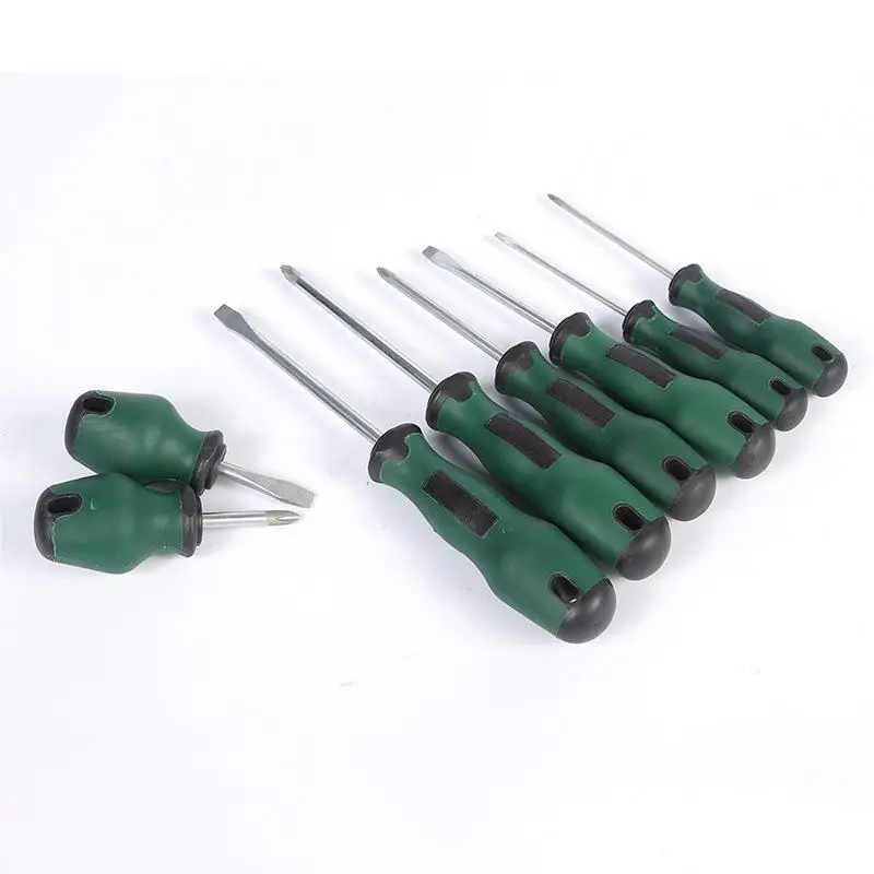 Wholesale 8 piece rubber plastic handle tool anti-skid manual screwdriver set